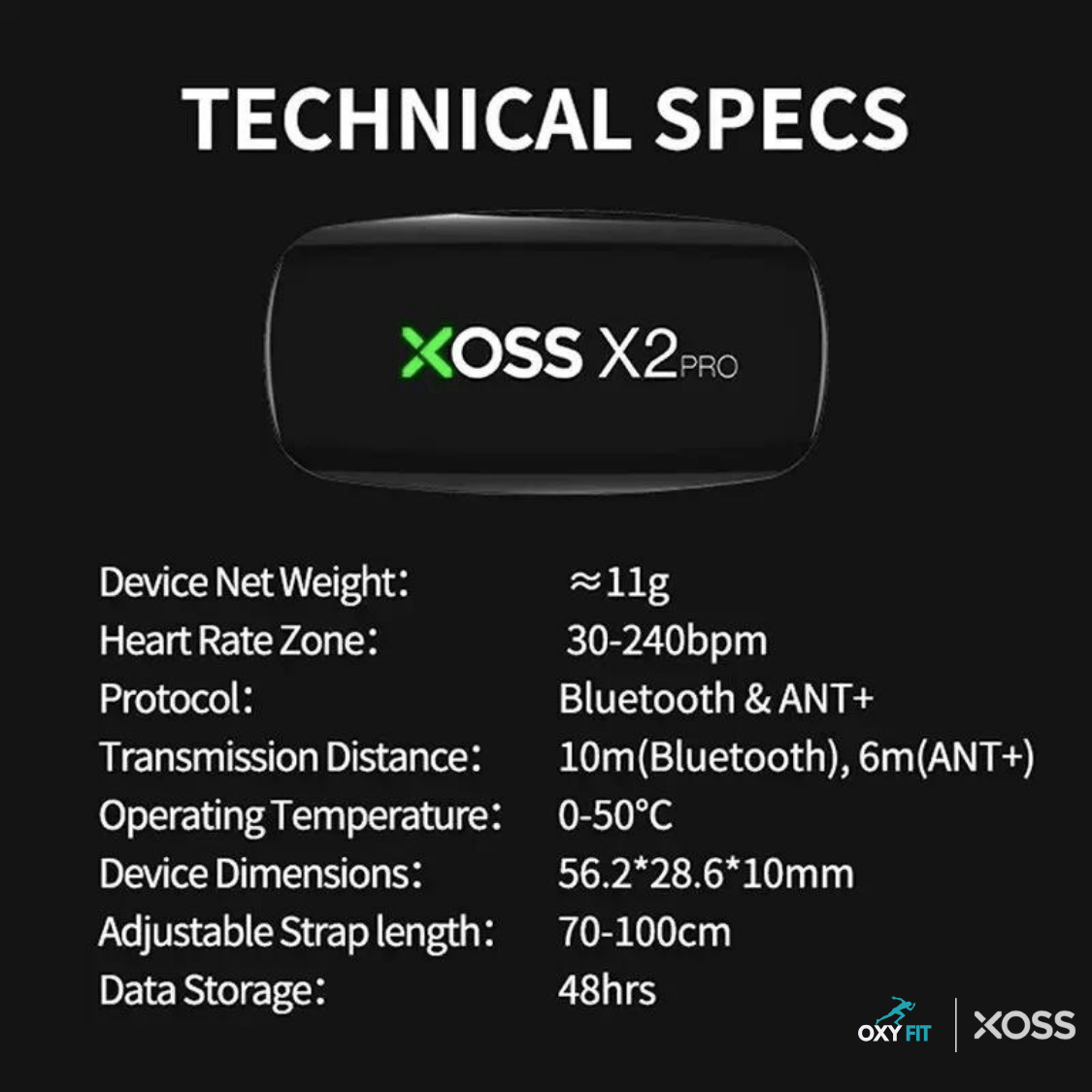 Hypersku X2 PRO Heart Rate Band XOSS Walker X2PRO Heart Rate Monitor with Outdoor Fitness Running Blue ANT+ Cycling equipment accessories