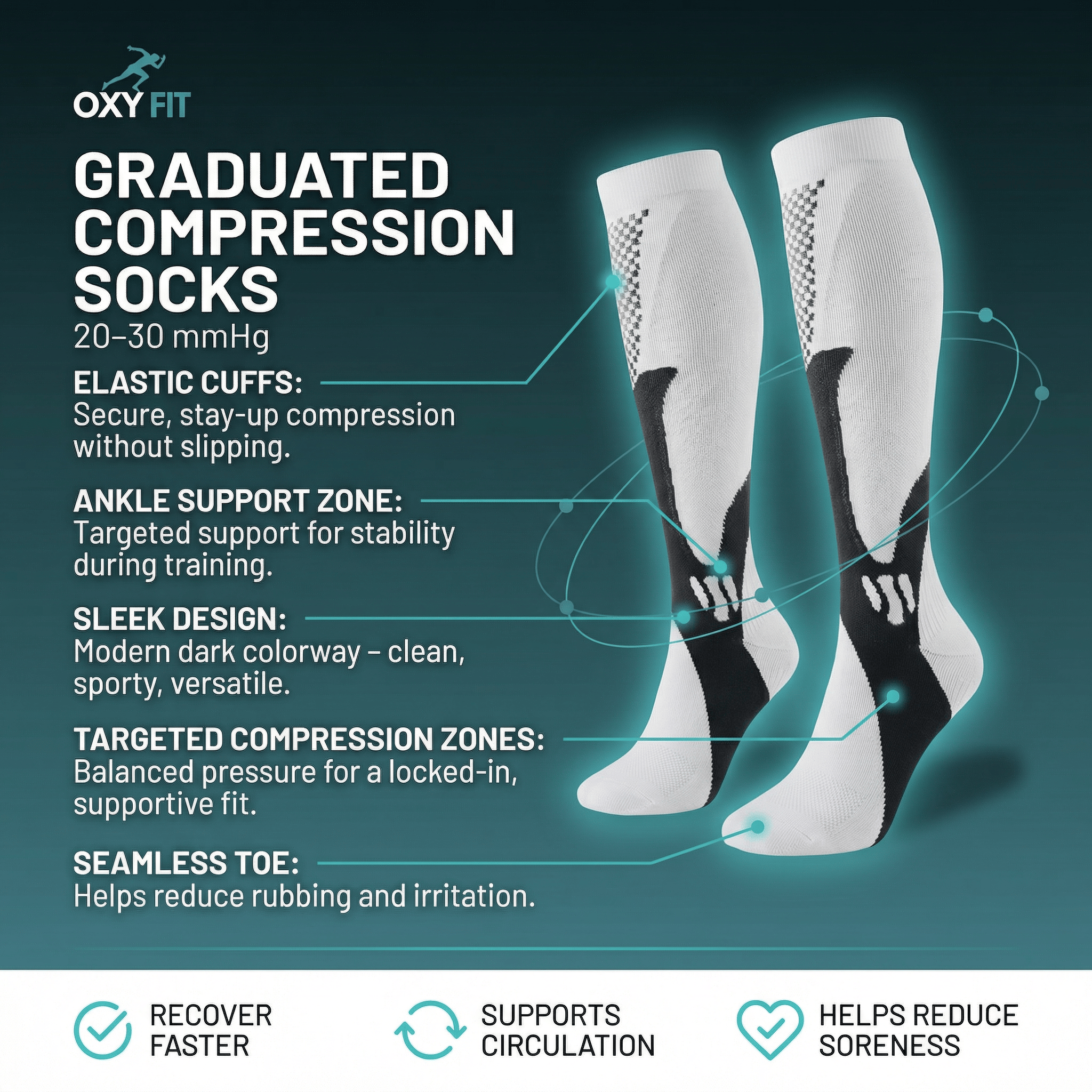 OXYFIT Sport Goods OXYFIT™ Advanced Compression Socks OXYFIT™ Advanced Compression Socks