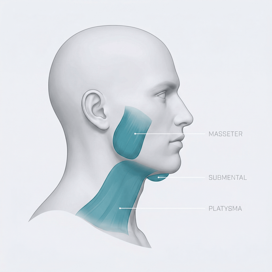 Jawline. Submental. Neckline. One Device.