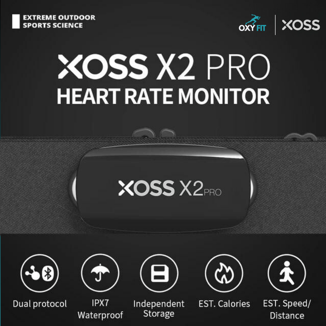 Hypersku X2 PRO Heart Rate Band XOSS Walker X2PRO Heart Rate Monitor with Outdoor Fitness Running Blue ANT+ Cycling equipment accessories