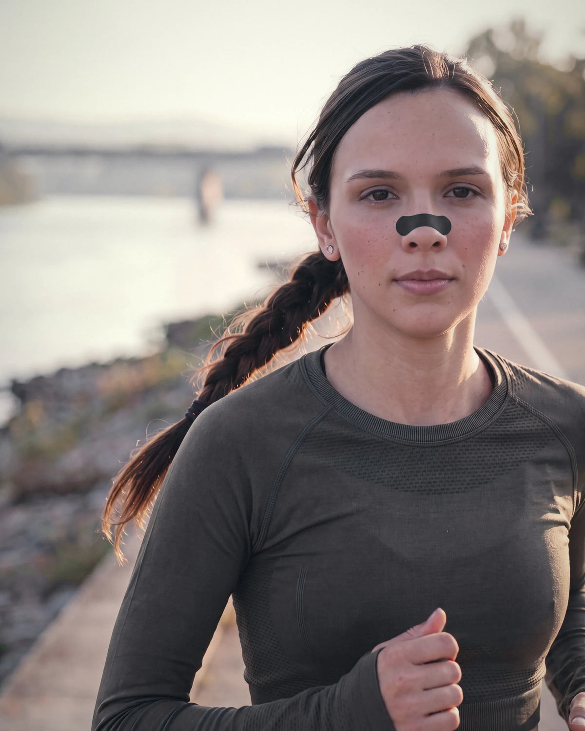 Runner wearing an OXYFIT Sport Nasal Strip
