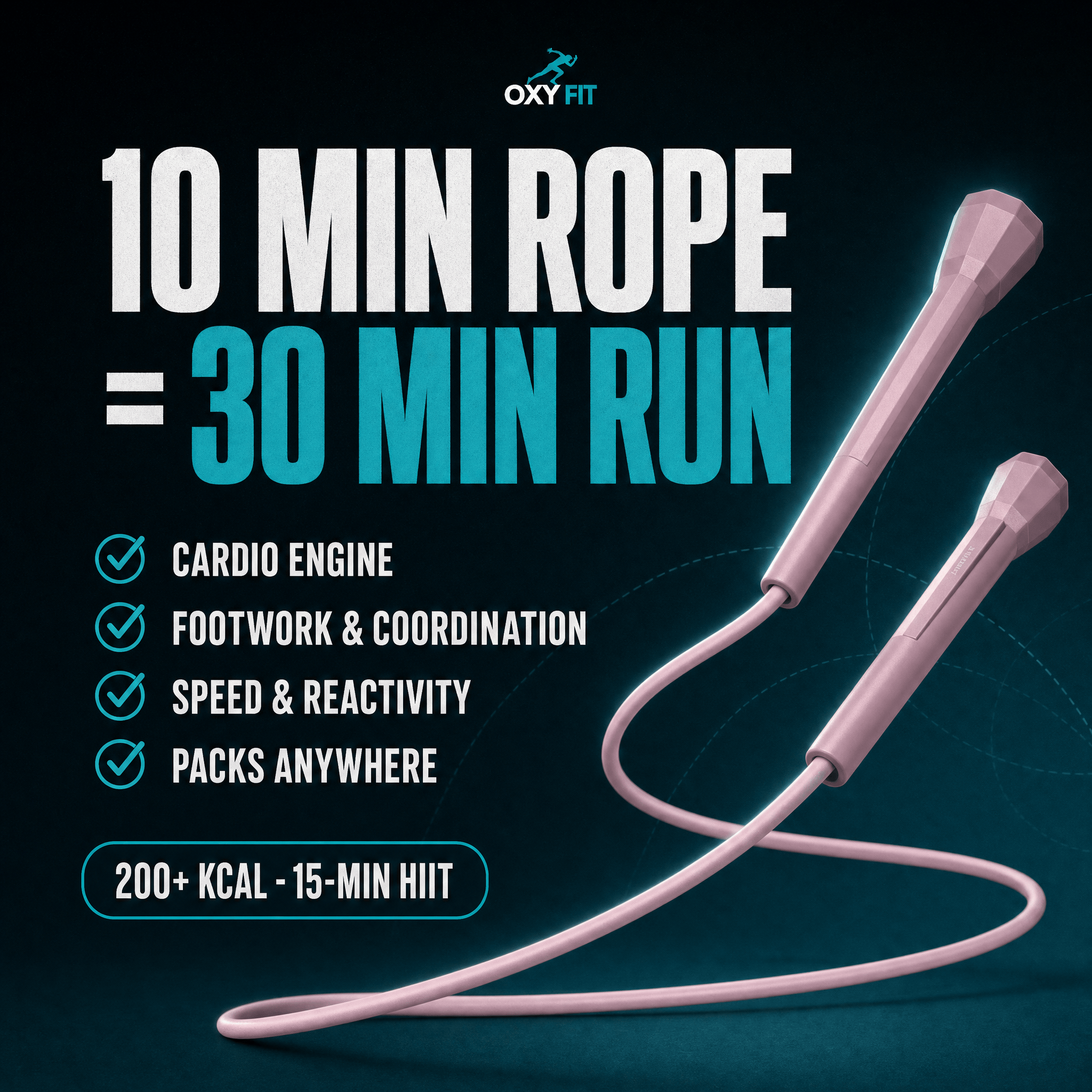 OXYFIT Jump Rope OXYFIT Adjustable Speed Rope Adjustable Speed Jump Rope for Boxing & CrossFit | OXYFIT