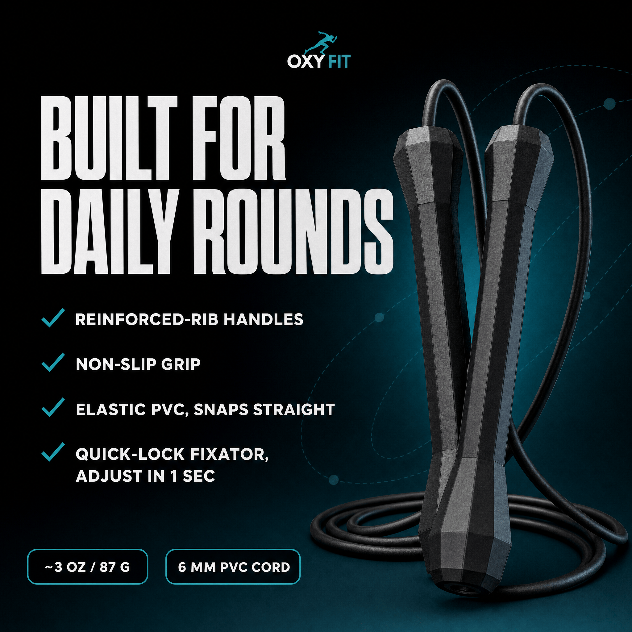 OXYFIT Jump Rope OXYFIT Adjustable Speed Rope Adjustable Speed Jump Rope for Boxing & CrossFit | OXYFIT