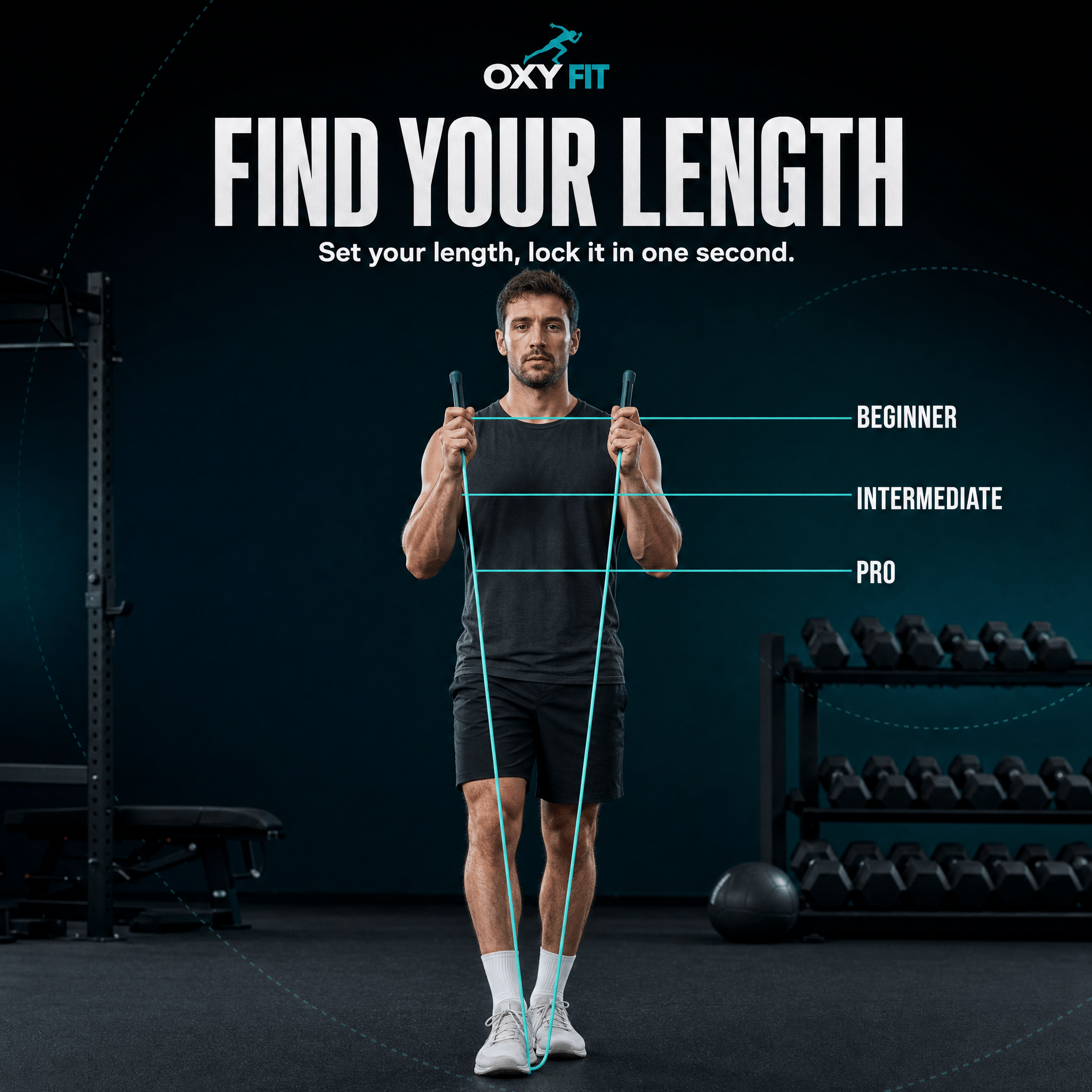 OXYFIT Jump Rope OXYFIT Adjustable Speed Rope Adjustable Speed Jump Rope for Boxing & CrossFit | OXYFIT