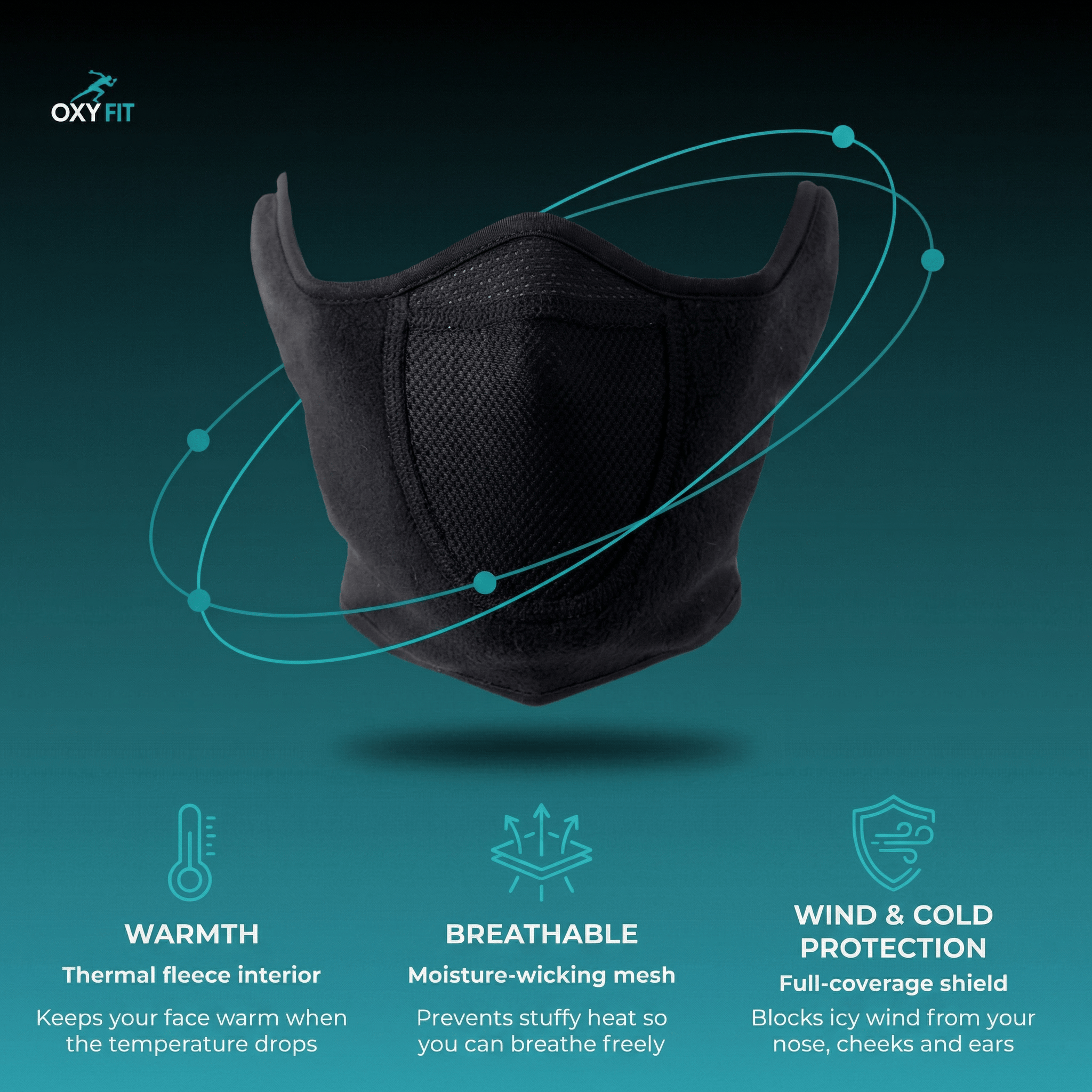 OXYFIT OXYFIT™ Thermal Face Guard – Windproof Fleece Sports Mask OXYFIT™ Thermal Face Guard – Windproof Fleece Sports Mask